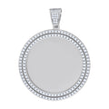 925 Sterling Silver Unisex 2.45ct Moissanite Memory Circle Photo Frame Pendant