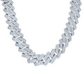925 Sterling Silver 60.35ct Moissanite Miami Cuban Chain 20mm 22 Inches