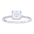 925 Sterling Silver Womens 1.42ct Cushion-cut Round Moissanite Solitaire Engagement Ring Size 7