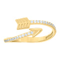10K Yellow Gold Womens Cubic-Zirconia Love Arrow Ring