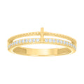 10K Yellow Gold Womens Cubic-Zirconia Single Row CZ Cross Religious Ring