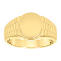 10K Yellow Gold Womens Oval Head Signet Ring