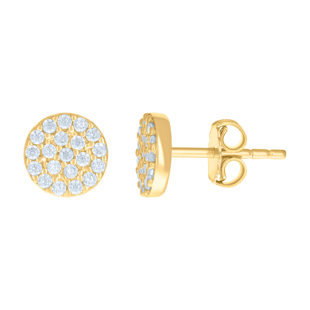 10K Yellow Gold Womens Cubic-Zirconia Fashion Stud Earrings