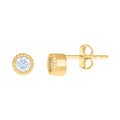 10K Yellow Gold Womens Cubic-Zirconia Fashion Stud Earrings