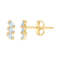 10K Yellow Gold Womens Baguette Cubic-Zirconia Bar Fashion Stud Earrings