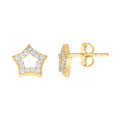 10K Yellow Gold Womens Cubic-Zirconia Star Fashion Stud Earrings