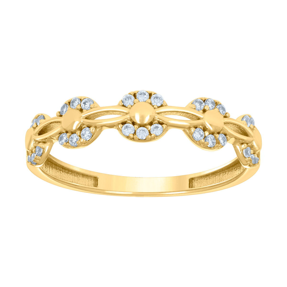 10K Yellow Gold Womens Cubic-Zirconia Fashion Ring