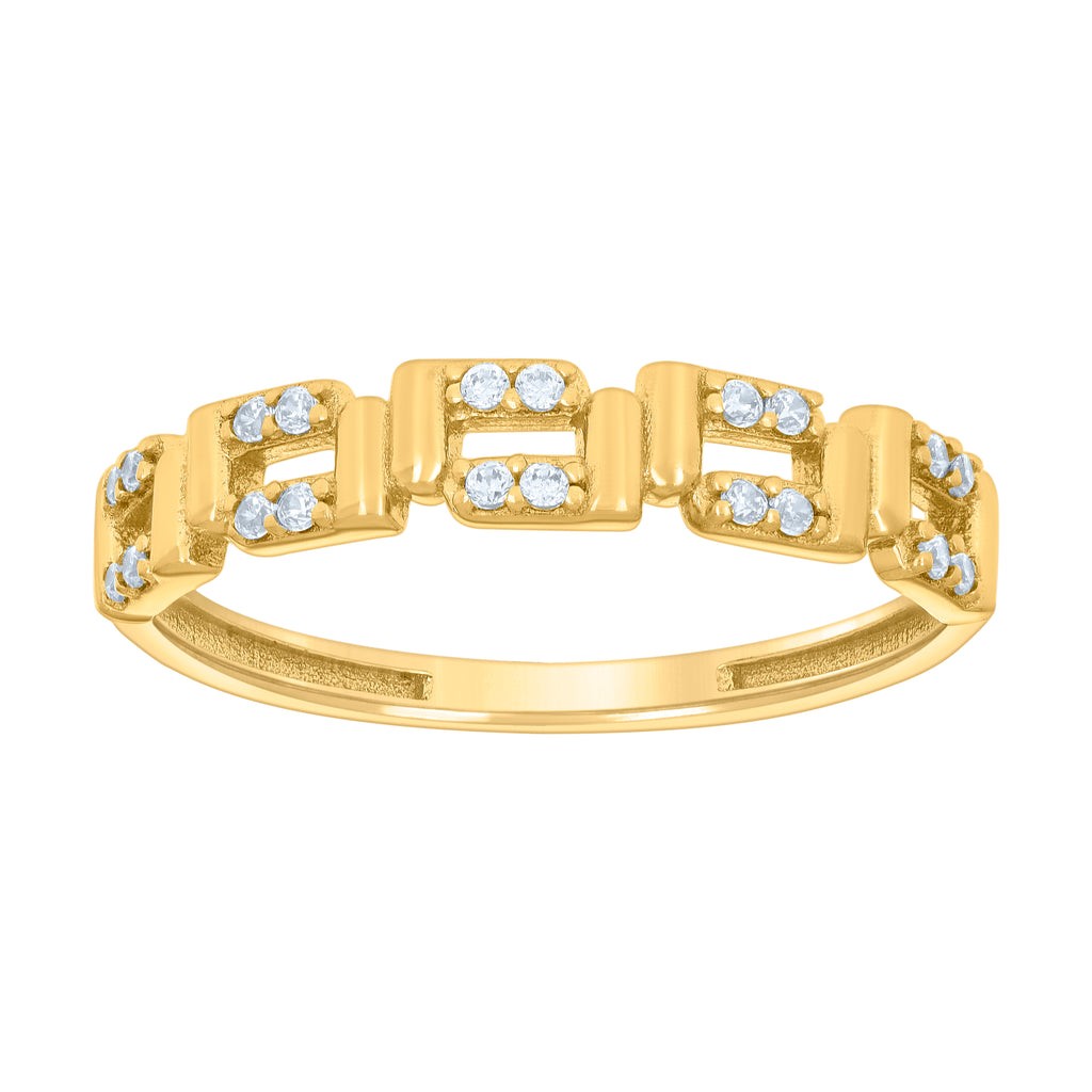 10K Yellow Gold Womens Cubic-Zirconia Fashion Ring