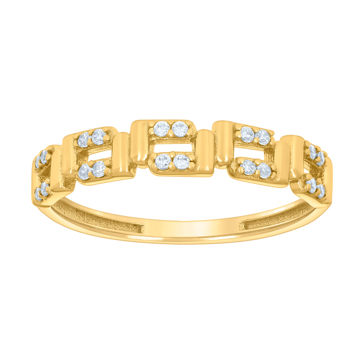 10K Yellow Gold Womens Cubic-Zirconia Fashion Ring