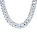 925 Sterling Silver Baguette Round Moissanite Miami Cuban Chain 20mm