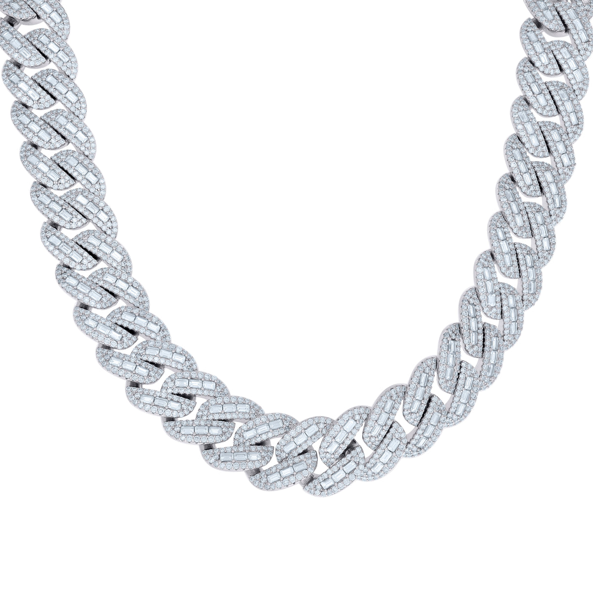 925 Sterling Silver 79.25ct Moissanite Miami Cuban Chain 18mm 22 Inches