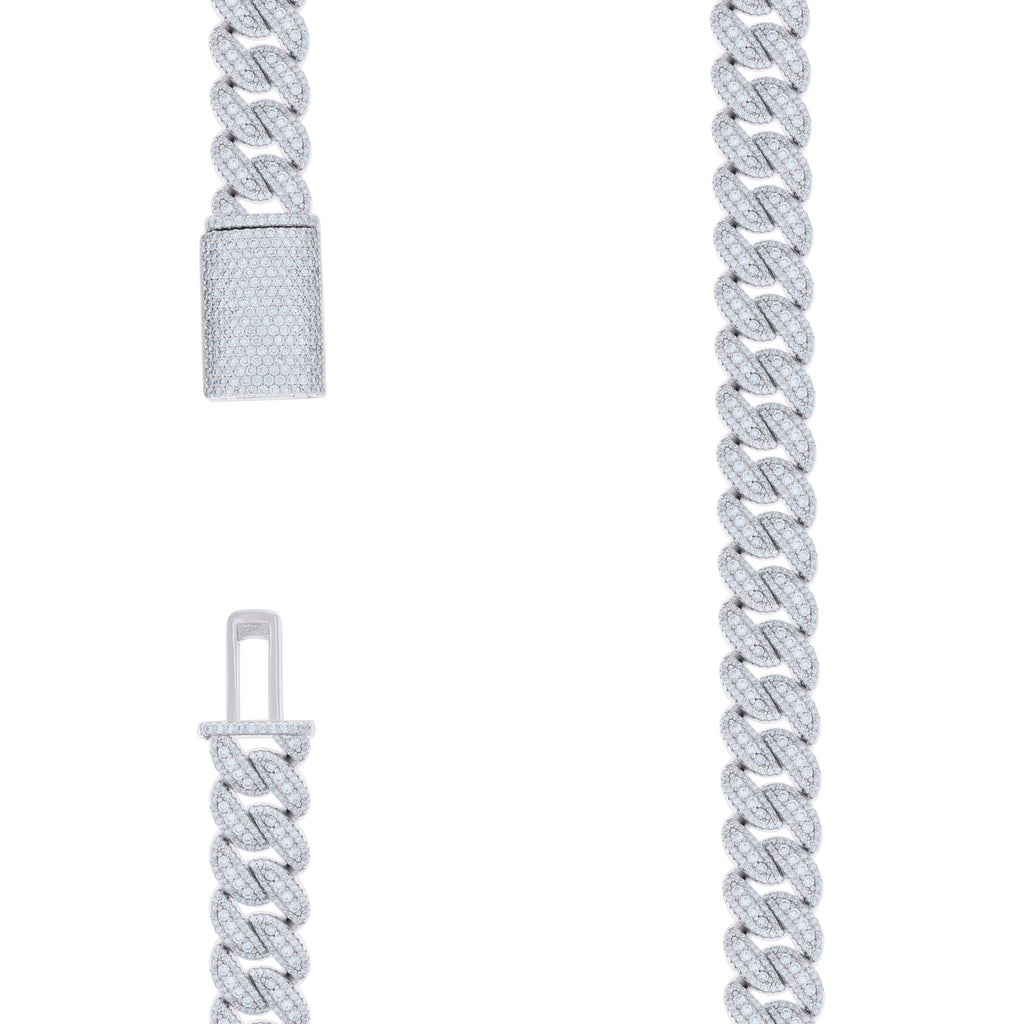 925 Sterling Silver Moissanite Miami Cuban Chain 12mm