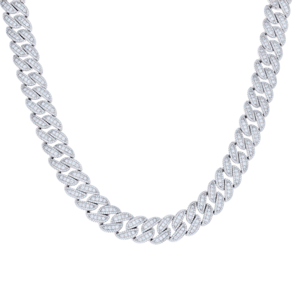 925 Sterling Silver Moissanite Miami Cuban Chain 12mm