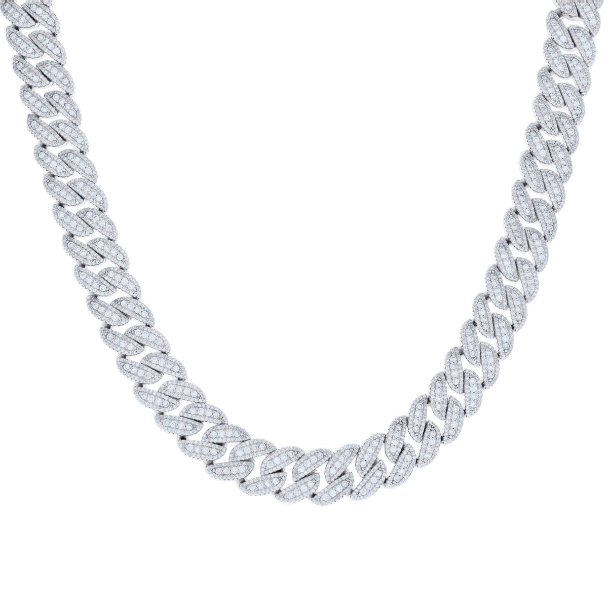 925 Sterling Silver Moissanite Miami Cuban Chain 12mm
