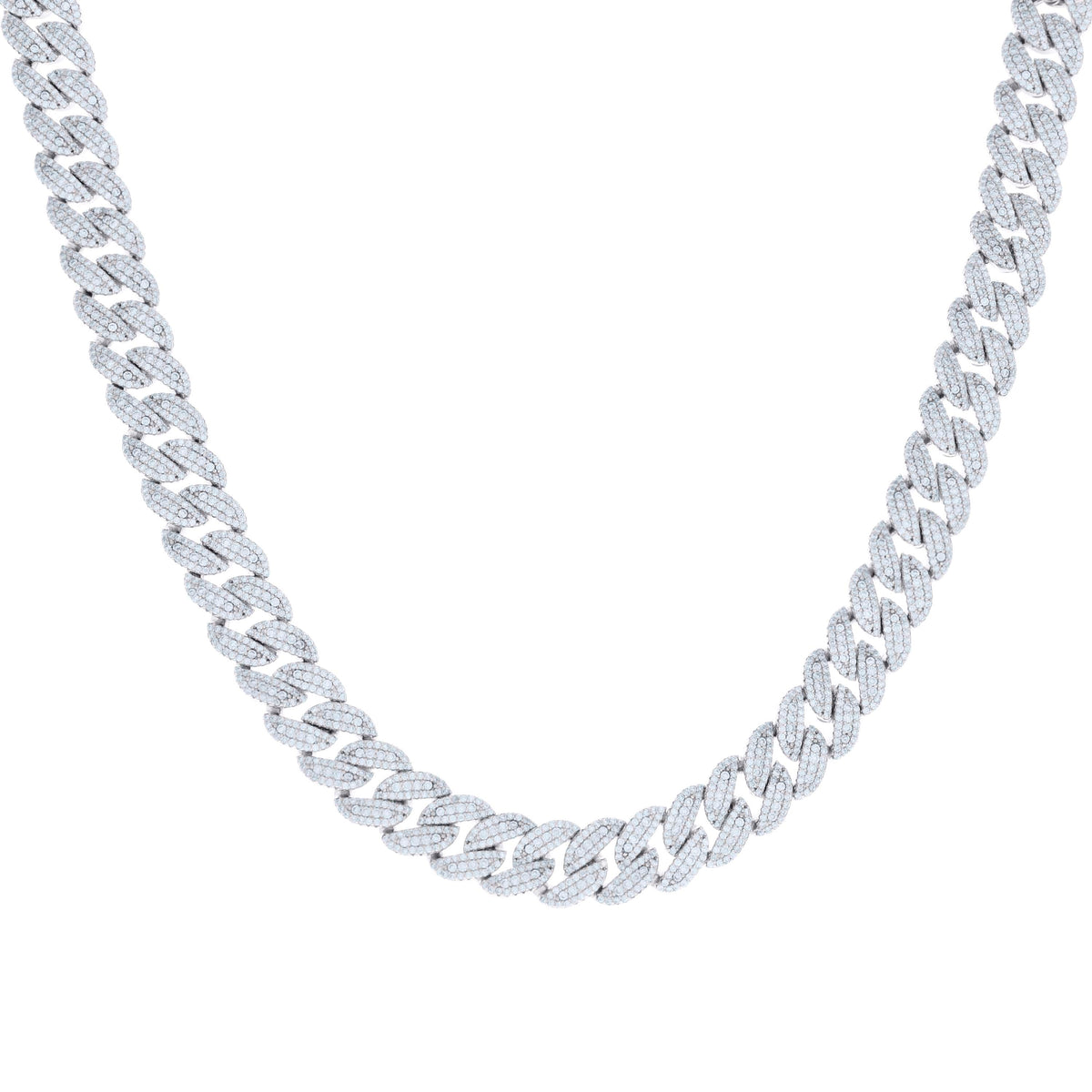 925 Sterling Silver 19.31ct Moissanite Miami Cuban Chain 10mm 20 Inches