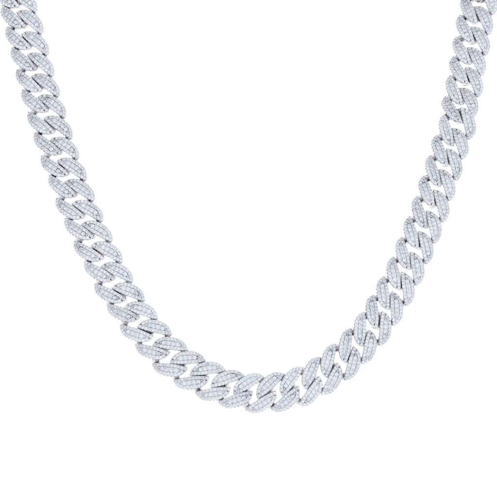 925 Sterling Silver 17.44ct Moissanite Miami Cuban Chain 10mm 18 Inches