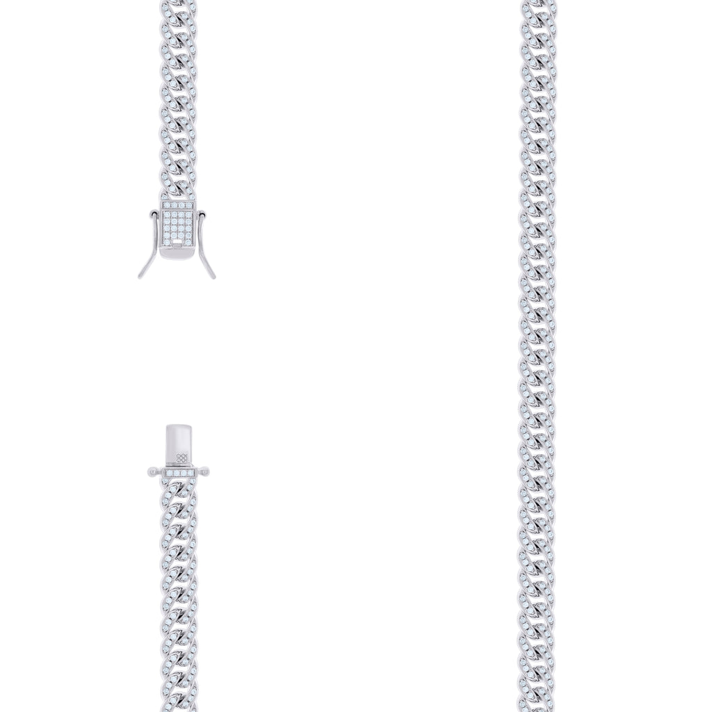 925 Sterling Silver Moissanite Miami Cuban Chain 6mm