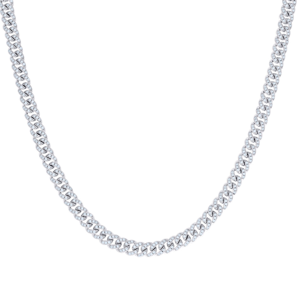 925 Sterling Silver 4.99ct Moissanite Miami Cuban Chain 6mm 22 Inches