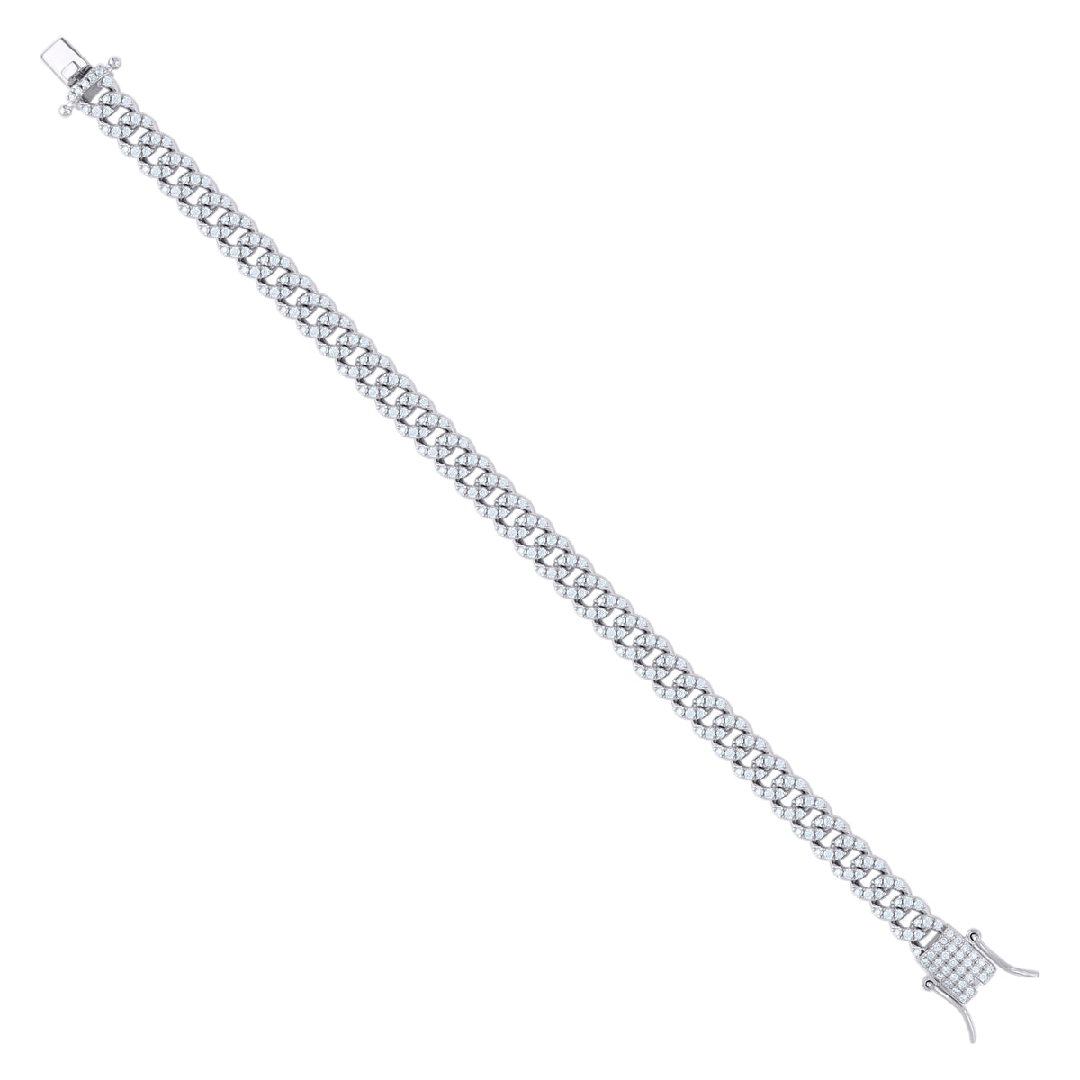 925 Sterling Silver 2.70ct Moissanite Miami Cuban Chain Bracelet 6mm 7 Inches