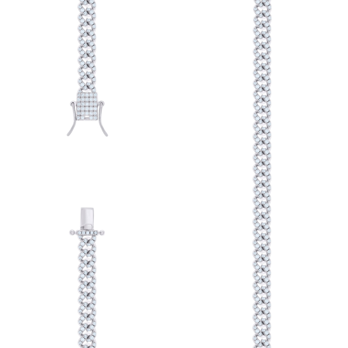 925 Sterling Silver Moissanite Miami Cuban Chain 6mm
