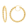 10K Yellow Gold Womens Fancy Twisted Rope Hoop Earrings 4mm-50
