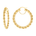 10K Yellow Gold Womens Fancy Twisted Rope Hoop Earrings 5mm-50