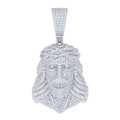 925 Sterling Silver Mens 8.38ct Moissanite Jesus Religious Pendant