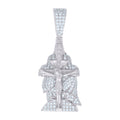 925 Sterling Silver Mens 1.06ct Moissanite Crucifix Jesus Religious Pendant