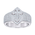 925 Sterling Silver Mens 0.97ct Moissanite Cross Religious Ring Size 8
