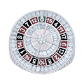 925 Sterling Silver Mens 7.36ct Baguette 0.09ct Round Moissanite Enameled Roulette Casino Gambling Ring Size 10