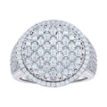 925 Sterling Silver Mens 1.99ct Baguette 1.58ct Round Moissanite Fashion Ring Size 9