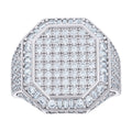 925 Sterling Silver Mens 0.50ct Baguette 2.81ct Round Moissanite Octagon Head Fashion Ring