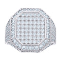 925 Sterling Silver Mens 0.50ct Baguette 2.81ct Round Moissanite Octagon Head Fashion Ring Size 10