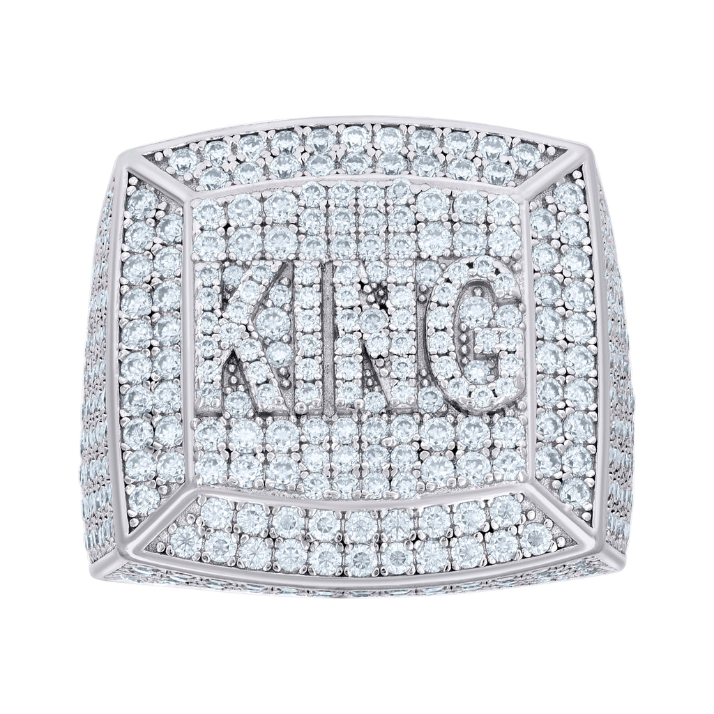 925 Sterling Silver Mens 5.08ct Moissanite KING Square Head Fashion Ring