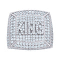 925 Sterling Silver Mens 5.08ct Moissanite KING Square Head Fashion Ring