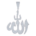 925 Sterling Silver Mens 1.52ct Moissanite ALLAH Religious Symbol Pendant