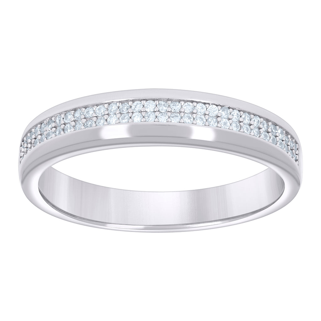 925 Sterling Silver Womens 0.30ct Moissanite Fashion Wedding Band Ring Size 11