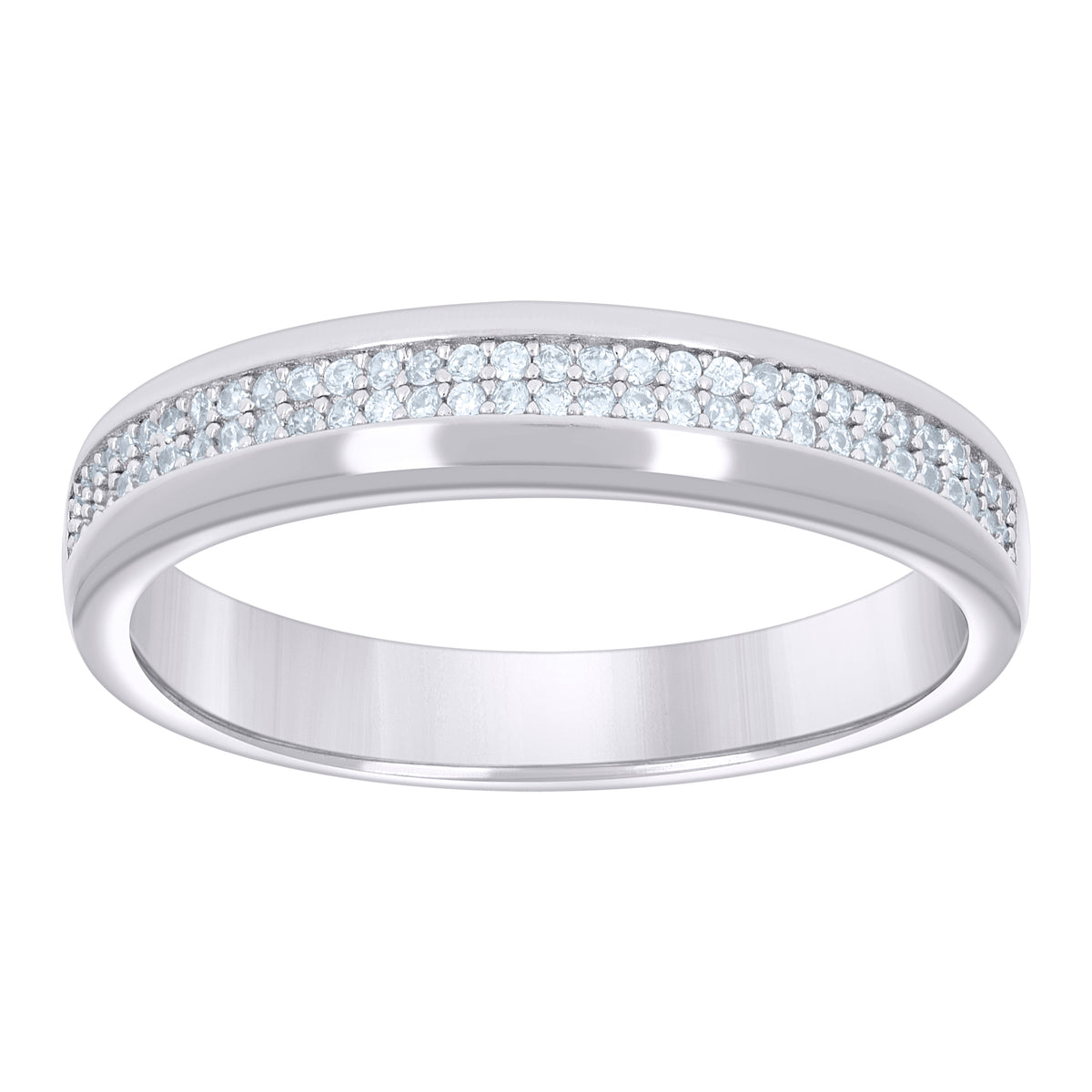 925 Sterling Silver Womens 0.30ct Moissanite Fashion Wedding Band Ring Size 12