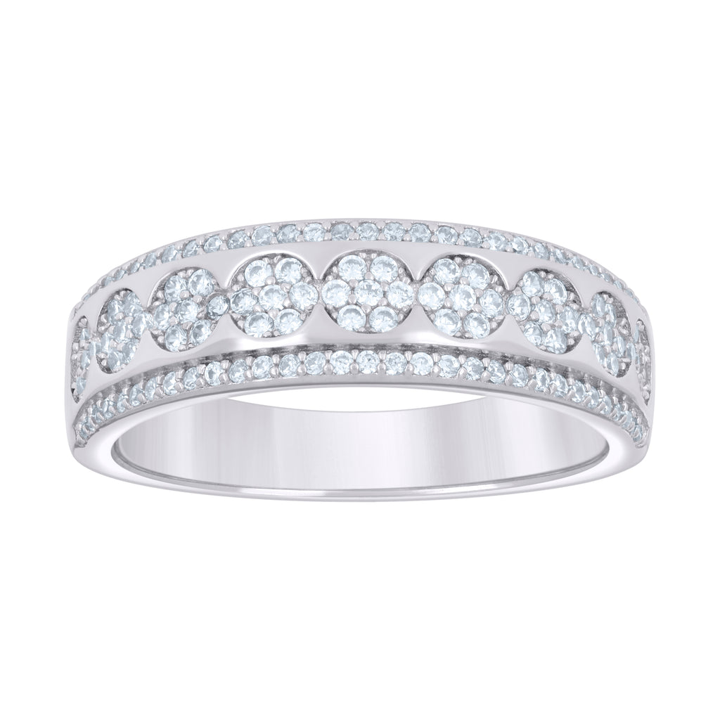 925 Sterling Silver Womens 0.81ct Moissanite Fashion Wedding Band Ring Size 12