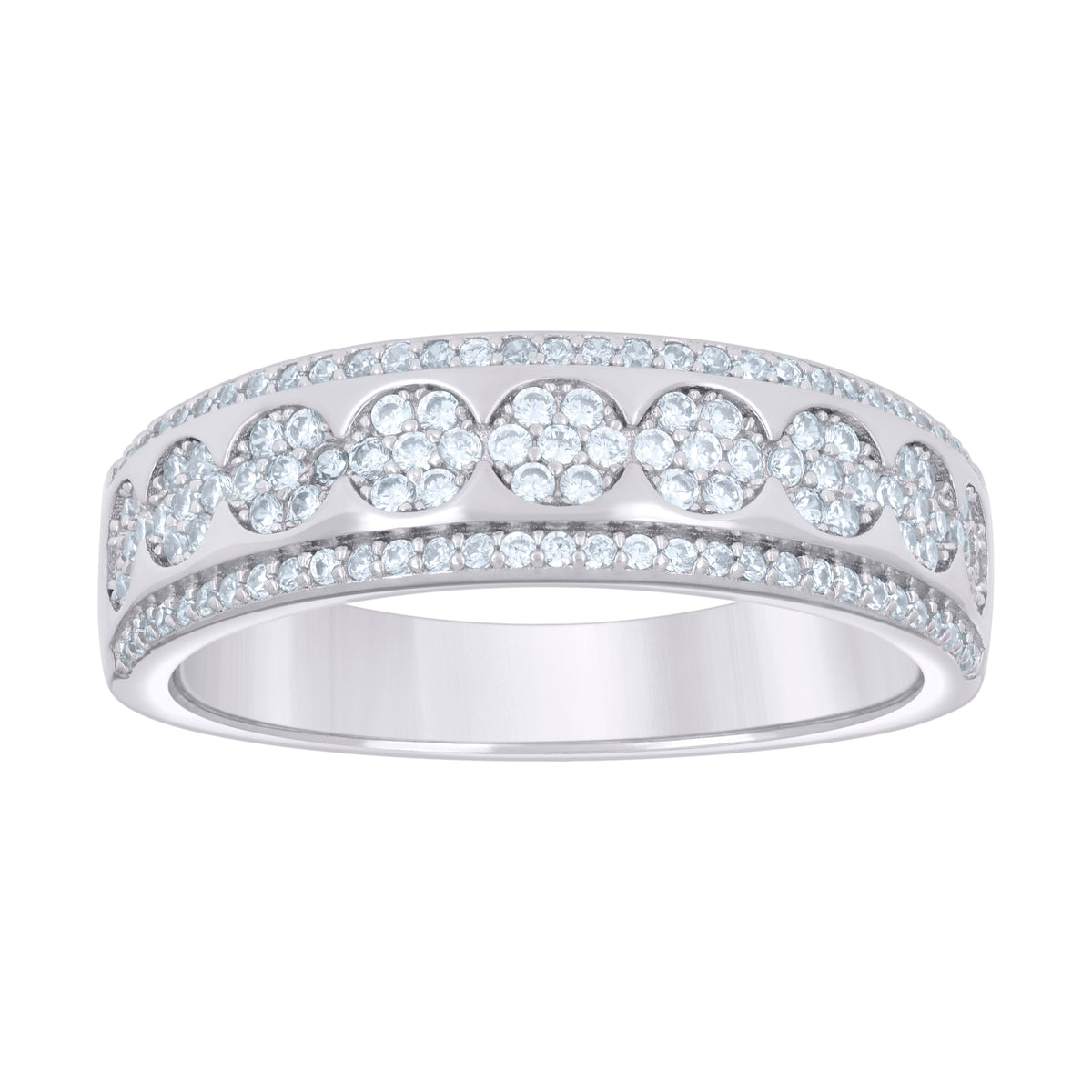 925 Sterling Silver Womens 0.81ct Moissanite Fashion Wedding Band Ring Size 12