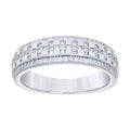 925 Sterling Silver Womens 0.55ct Moissanite Fashion Wedding Band Ring Size 7