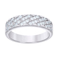 925 Sterling Silver Womens 0.55ct Moissanite Fashion Wedding Band Ring Size 8