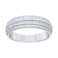 925 Sterling Silver Womens 0.59ct Moissanite Fashion Wedding Band Ring Size 6