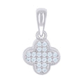 925 Sterling Silver Womens Cubic-Zirconia Clover Goodluck Charm Pendant