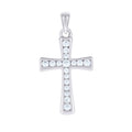 925 Sterling Silver Unisex Cubic-Zirconia Cross Religious Charm Pendant