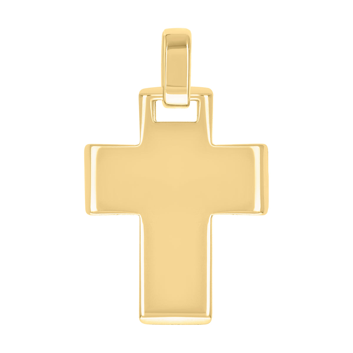 925 Sterling Silver Yellow-tone Unisex Without CZ Cross Religious Charm Pendant