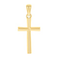 925 Sterling Silver Yellow-tone Unisex Without CZ Cross Religious Charm Pendant