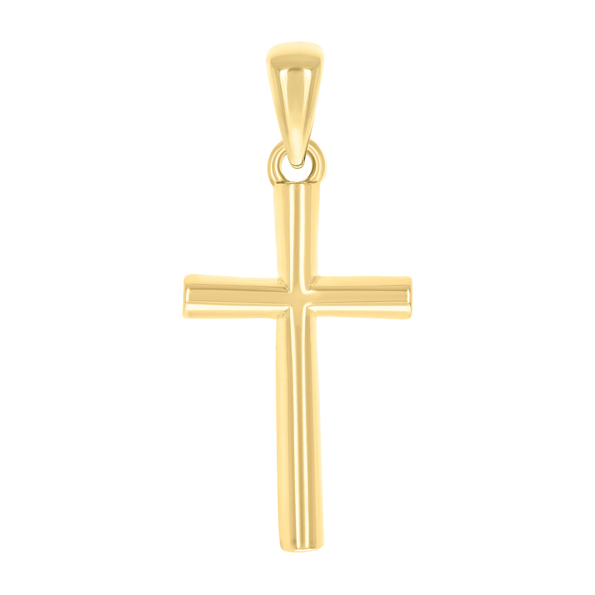 925 Sterling Silver Yellow-tone Unisex Without CZ Cross Religious Charm Pendant
