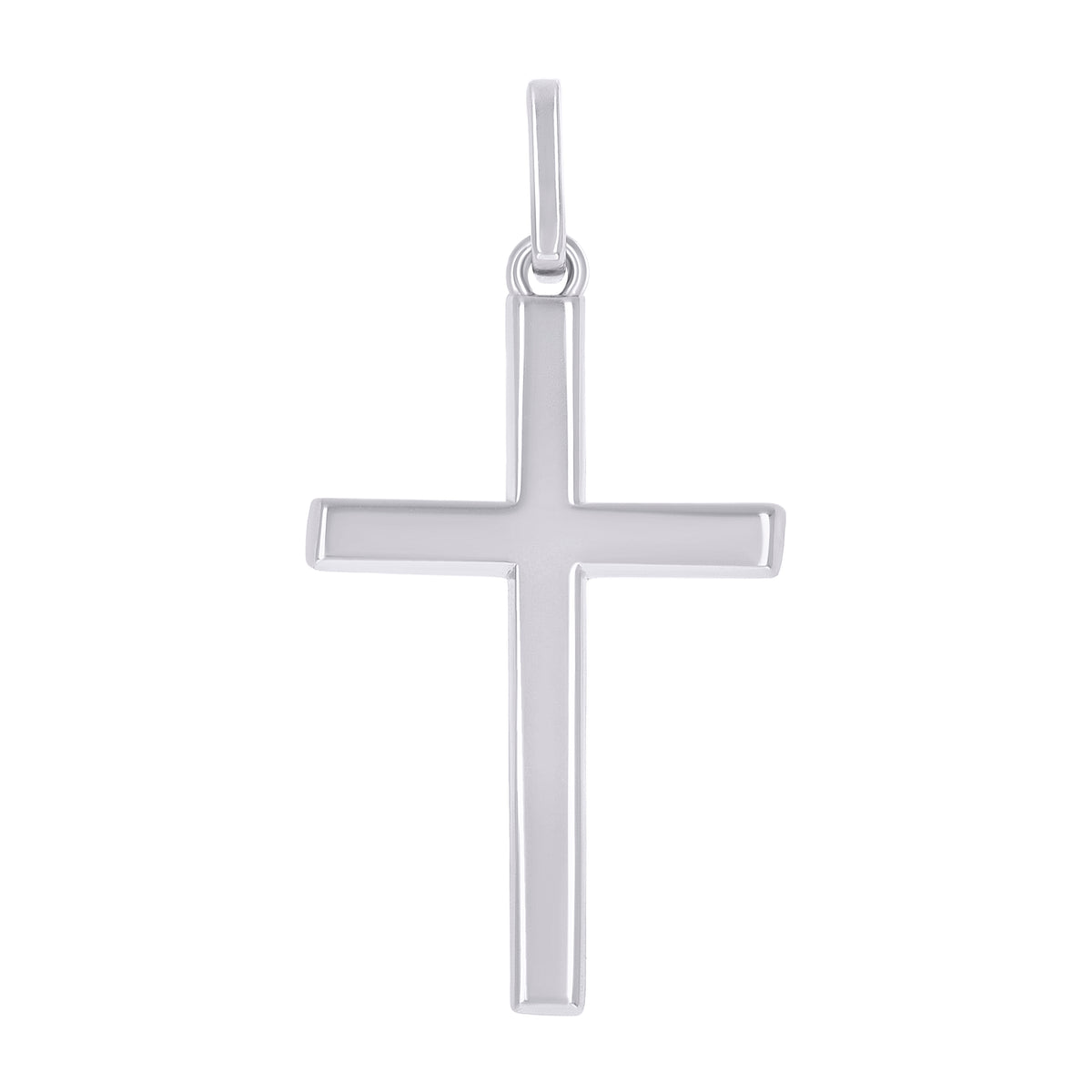 925 Sterling Silver Unisex Without CZ Cross Religious Charm Pendant