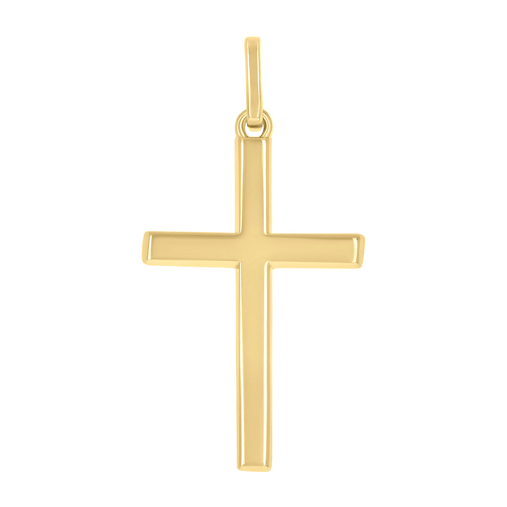 925 Sterling Silver Yellow-tone Unisex Without CZ Cross Religious Charm Pendant